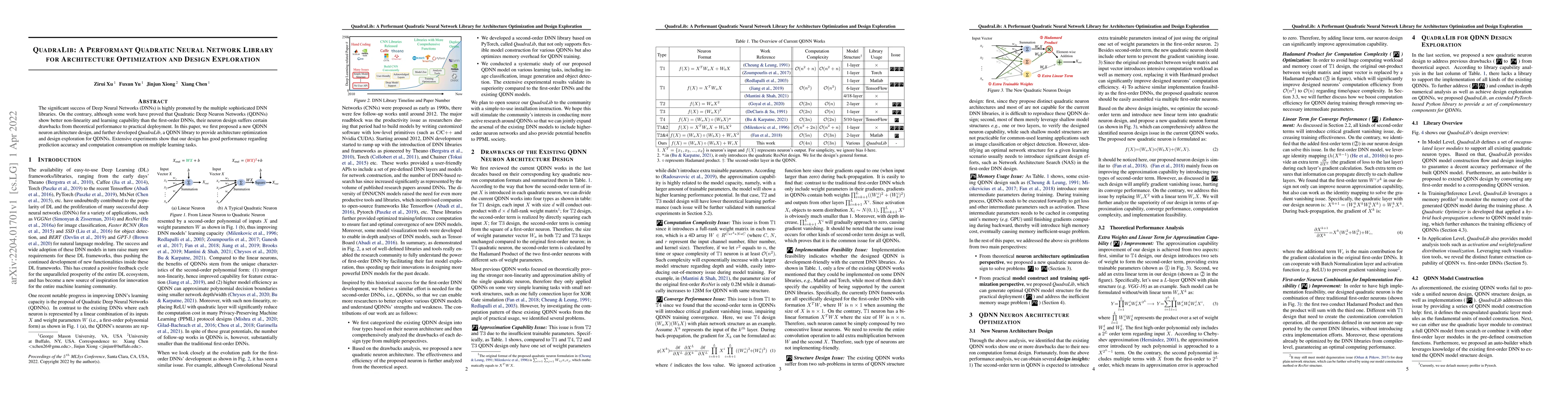 Thumbnail for QuadraLib: A Performant Quadratic Neural Network Library for
  Architecture Optimization and Design Exploration
