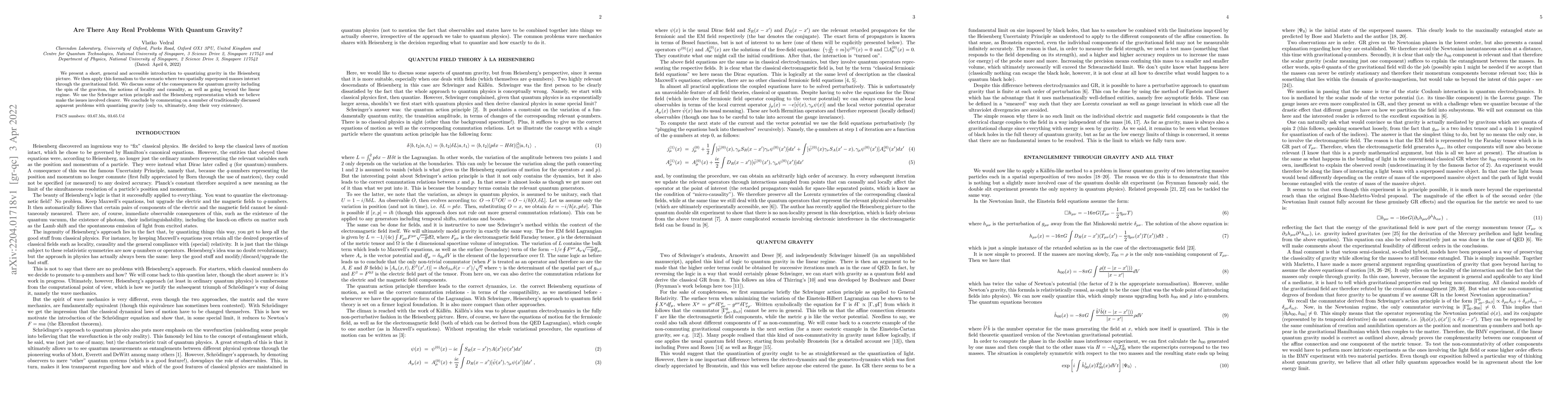 Thumbnail for Are There Any Real Problems With Quantum Gravity?