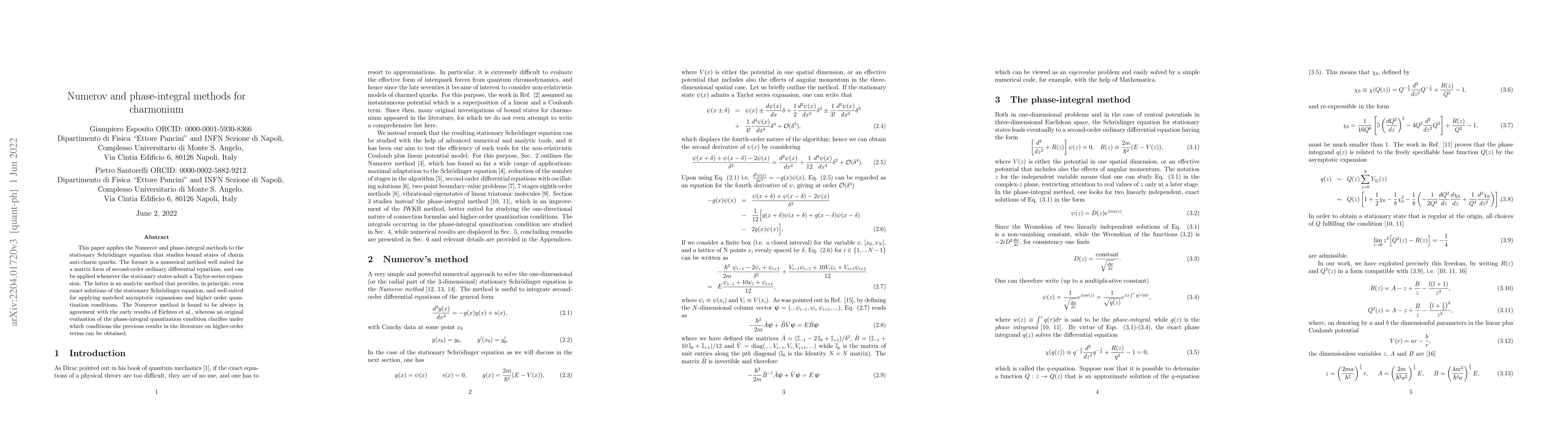 Thumbnail for Numerov and phase-integral methods for charmonium