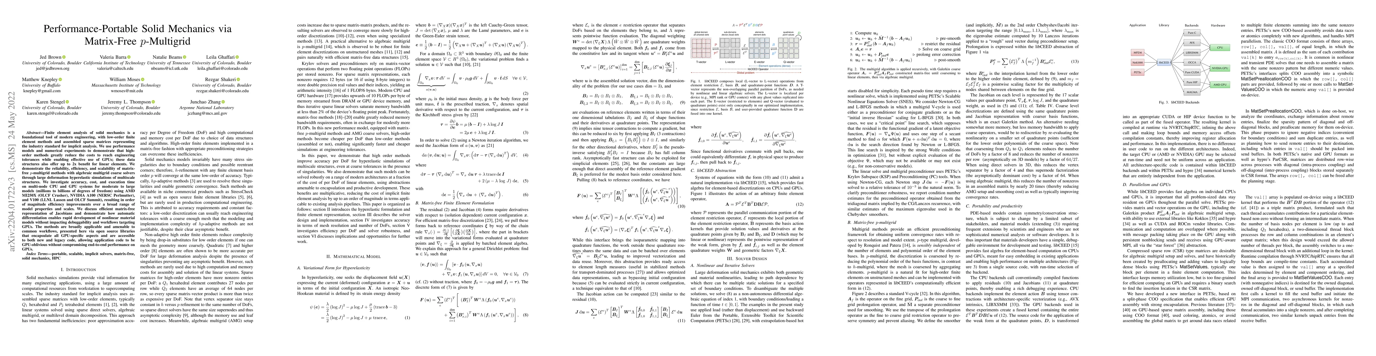 Thumbnail for Performance Portable Solid Mechanics via Matrix-Free $p$-Multigrid