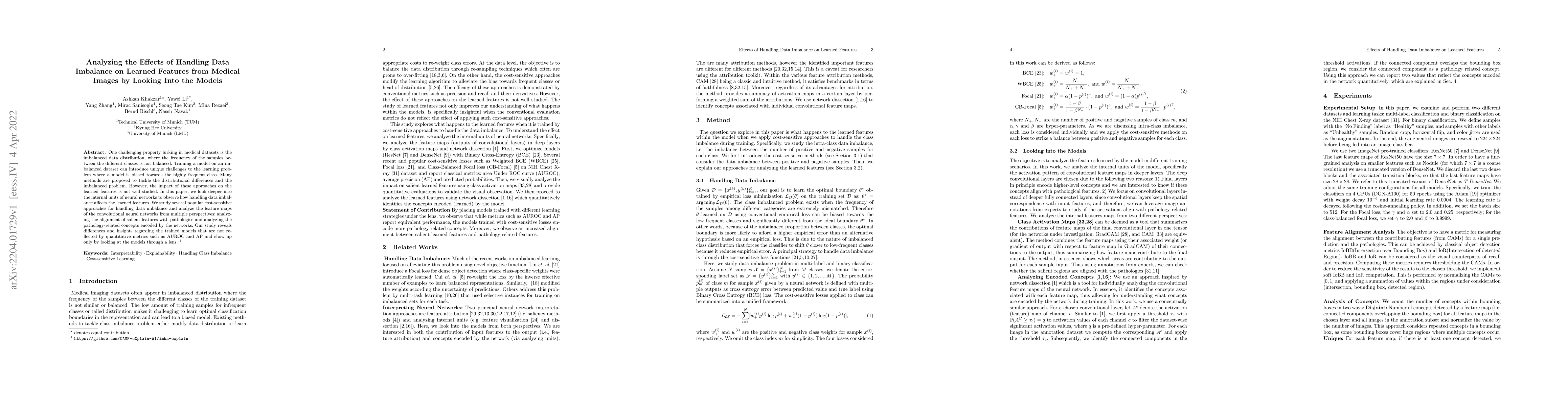 Thumbnail for Analyzing the Effects of Handling Data Imbalance on Learned Features
  from Medical Images by Looking Into the Models