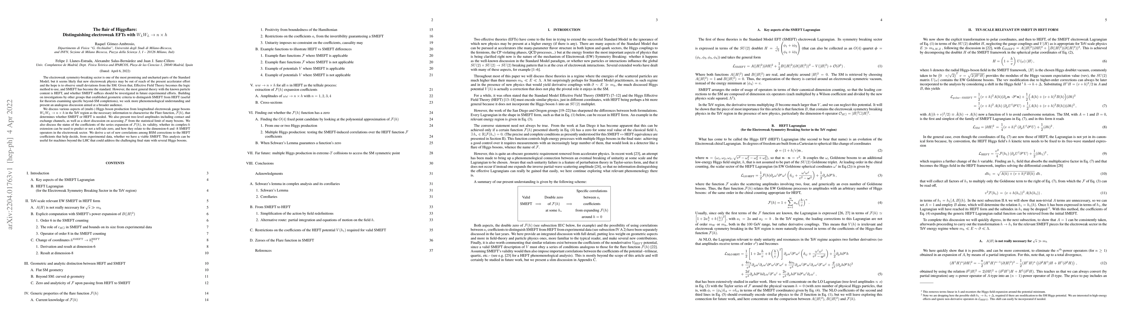 Thumbnail for The flair of Higgsflare: Distinguishing electroweak EFTs with $W_LW_L
  \to n\times h$