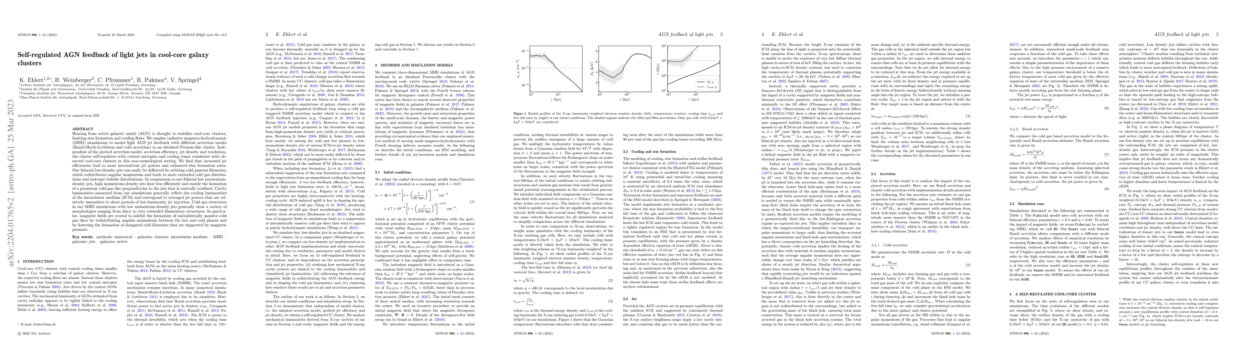 Thumbnail for Self-regulated AGN feedback of light jets in cool-core galaxy clusters