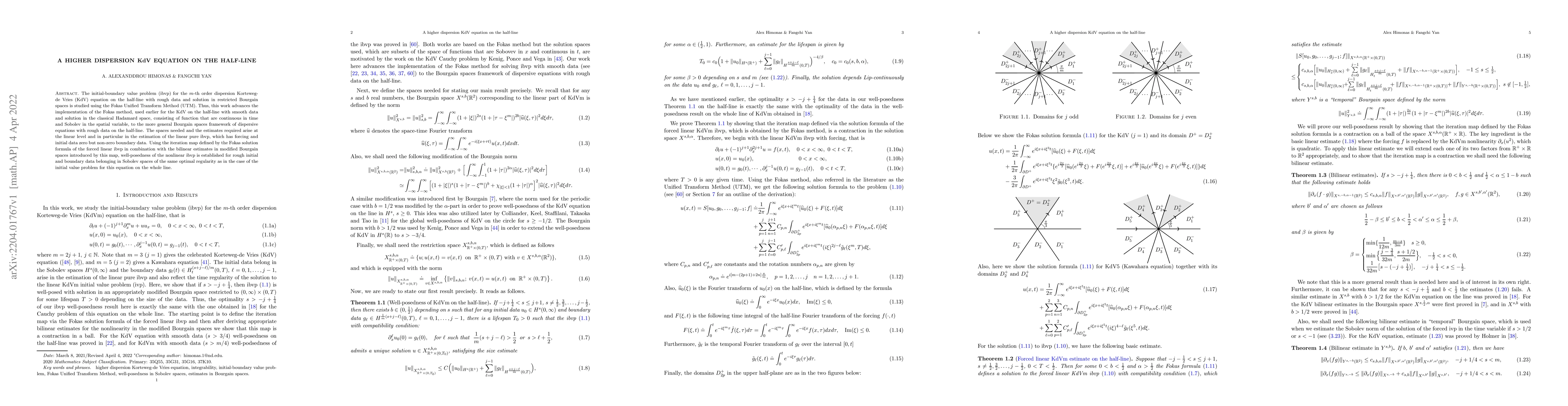 Thumbnail for A higher dispersion KdV equation on the half-line