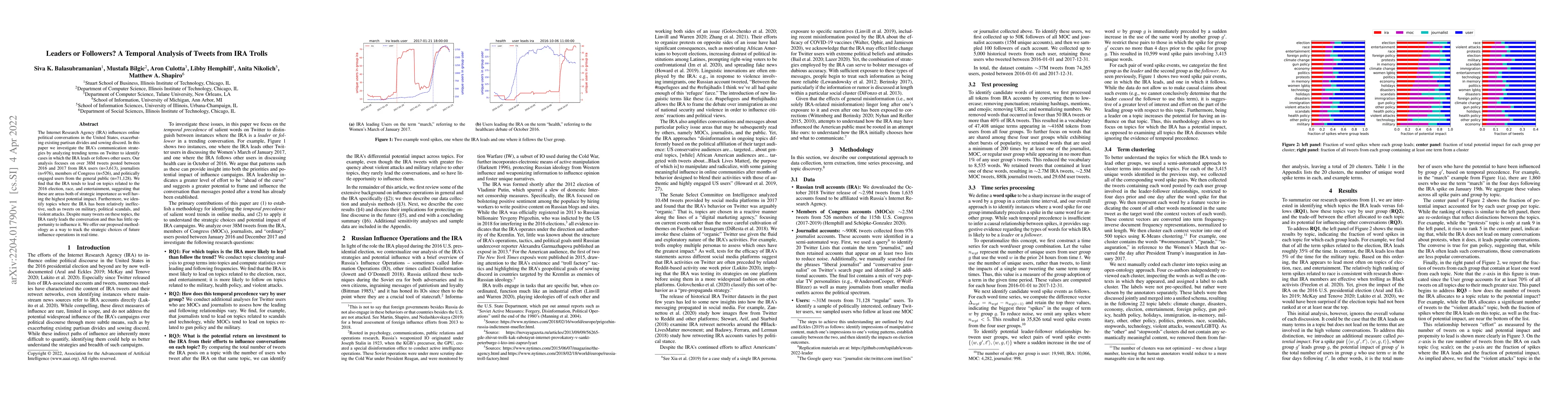 Thumbnail for Leaders or Followers? A Temporal Analysis of Tweets from IRA Trolls
