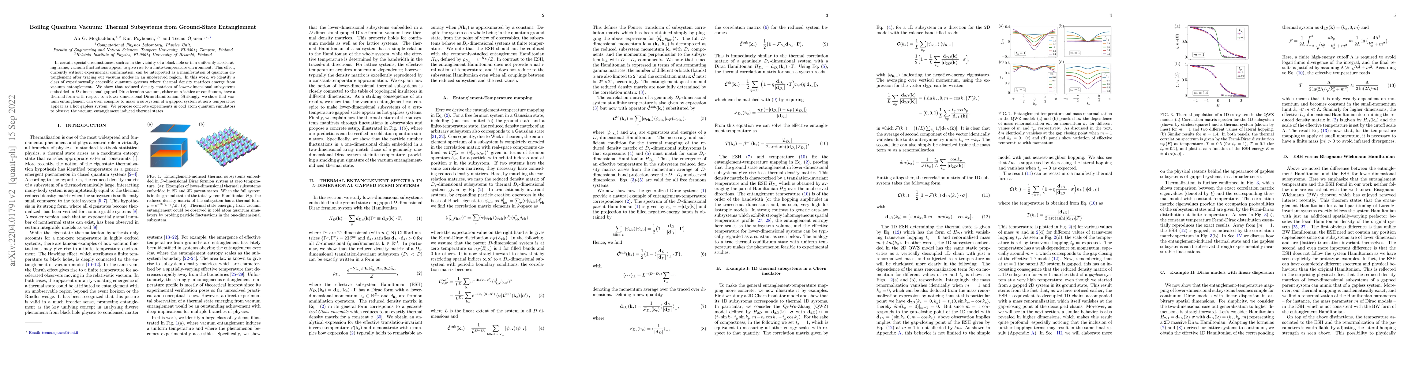 Thumbnail for Boiling Quantum Vacuum: Thermal Subsystems from Ground-State
  Entanglement