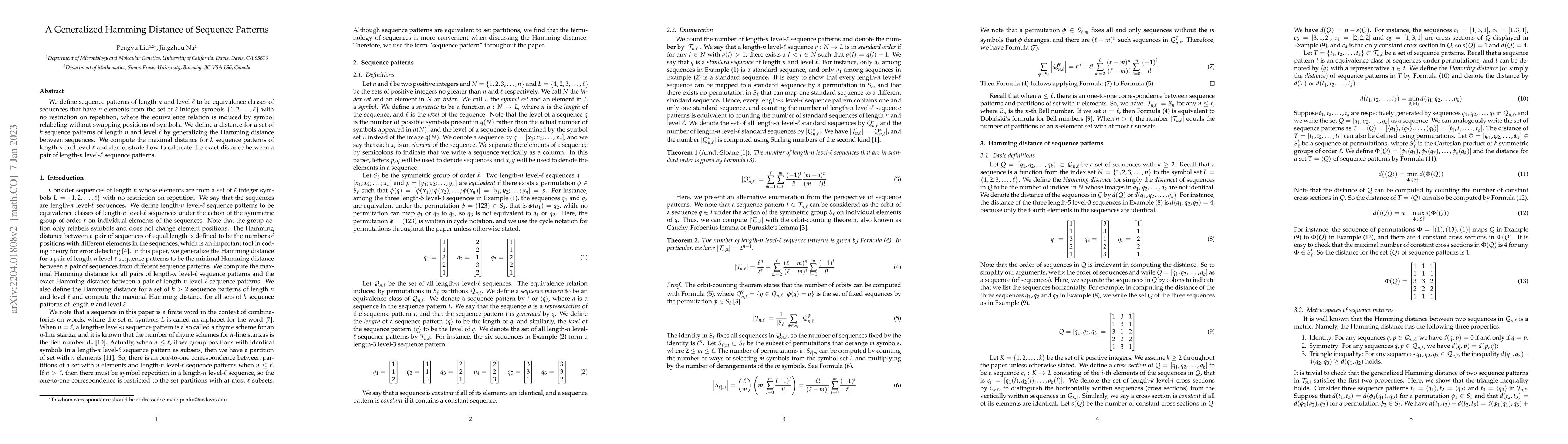 Thumbnail for A Generalized Hamming Distance of Sequence Patterns