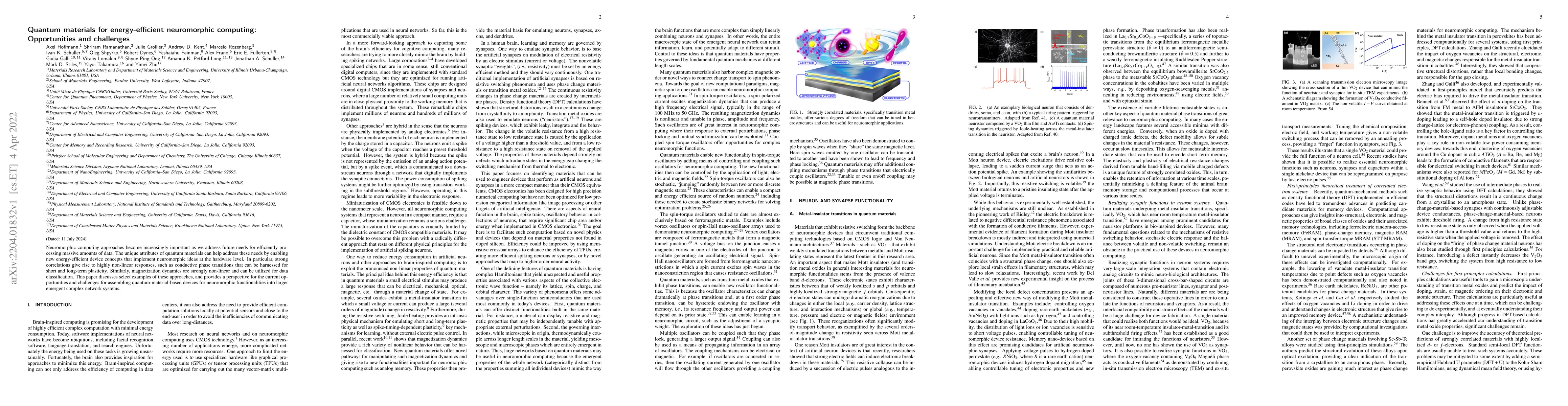Thumbnail for Quantum materials for energy-efficient neuromorphic computing