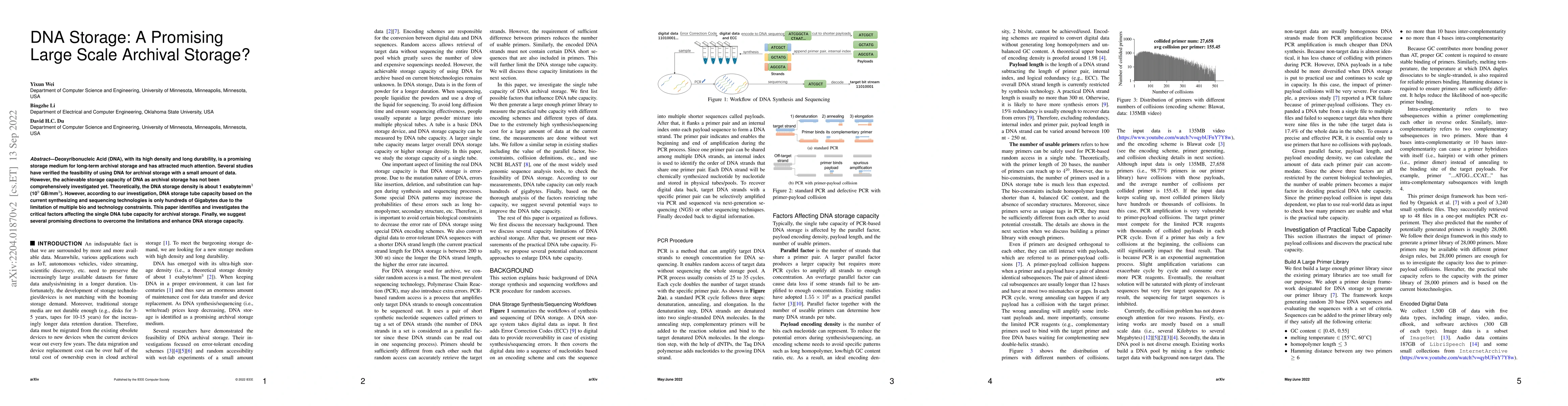 Thumbnail for DNA Storage: A Promising Large Scale Archival Storage?