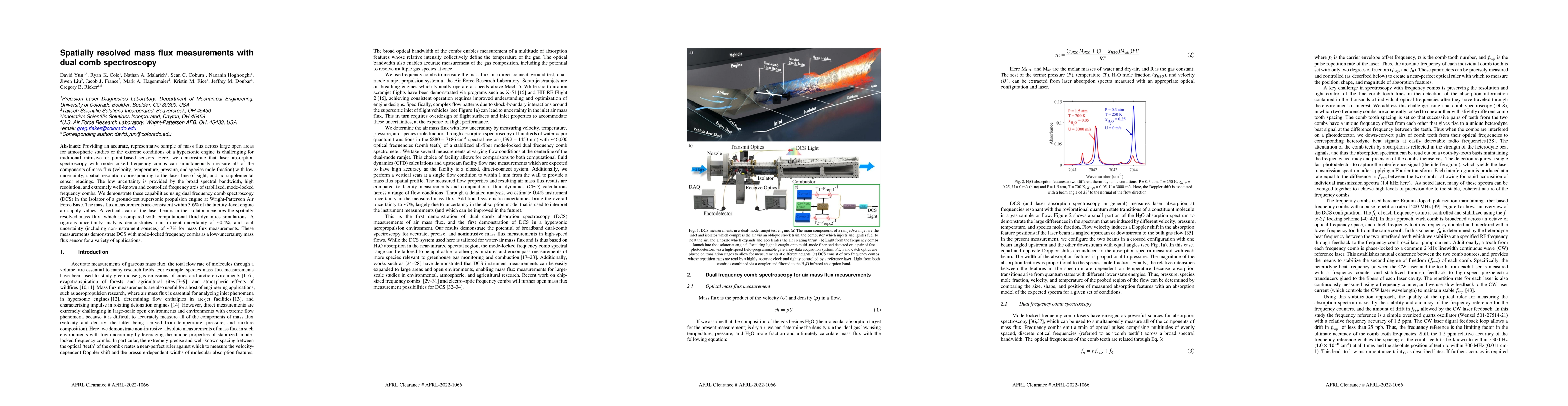 Thumbnail for Spatially resolved mass flux measurements with dual comb spectroscopy