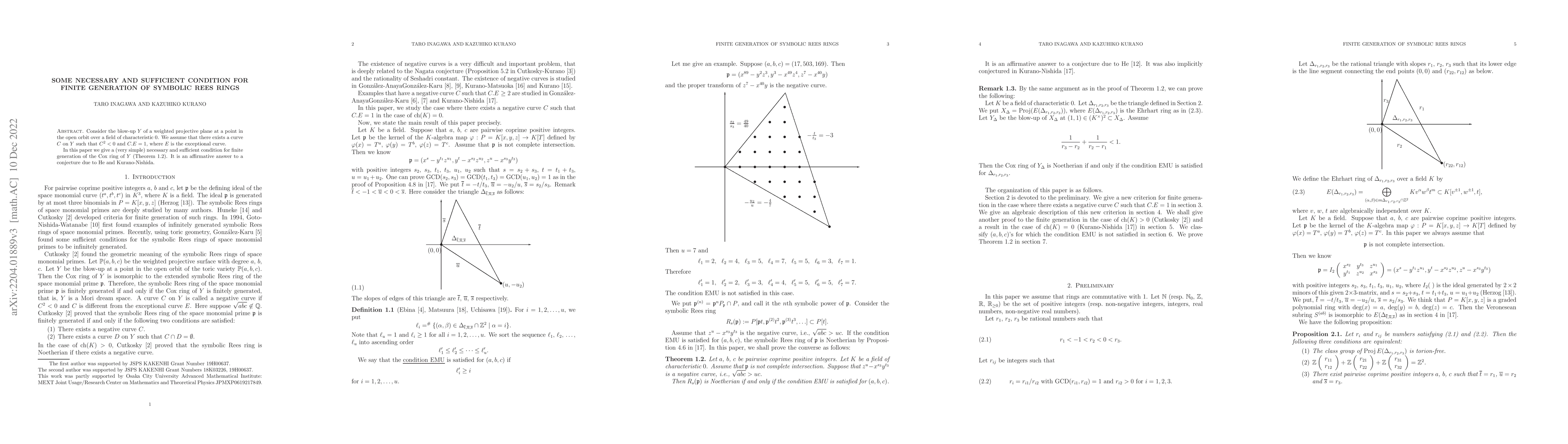 Thumbnail for Some necessary and sufficient condition for finite generation of
  symbolic Rees rings