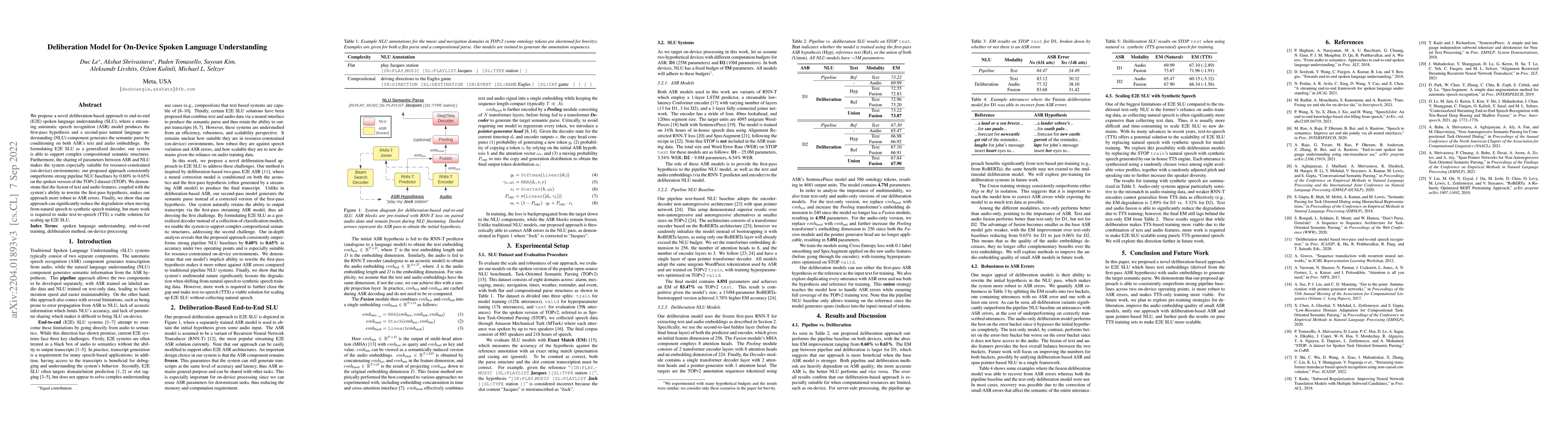 Thumbnail for Deliberation Model for On-Device Spoken Language Understanding
