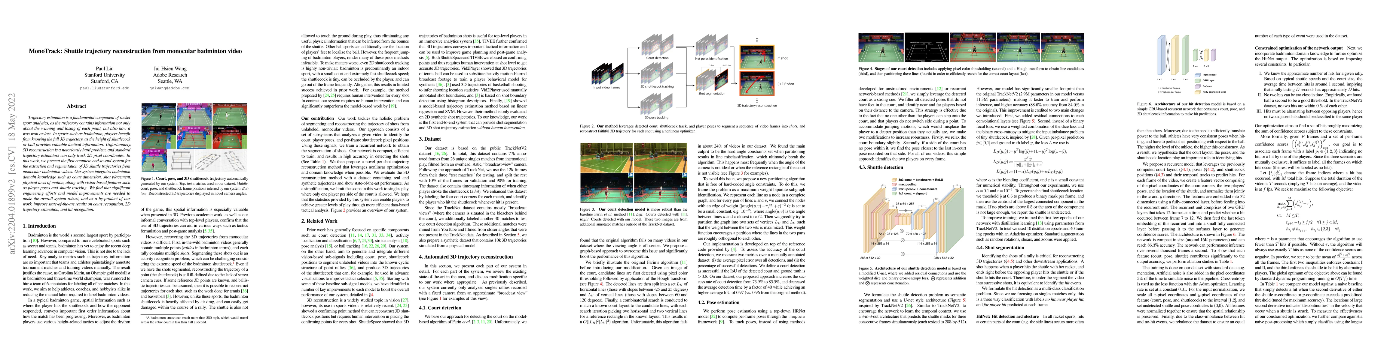Thumbnail for MonoTrack: Shuttle trajectory reconstruction from monocular badminton
  video