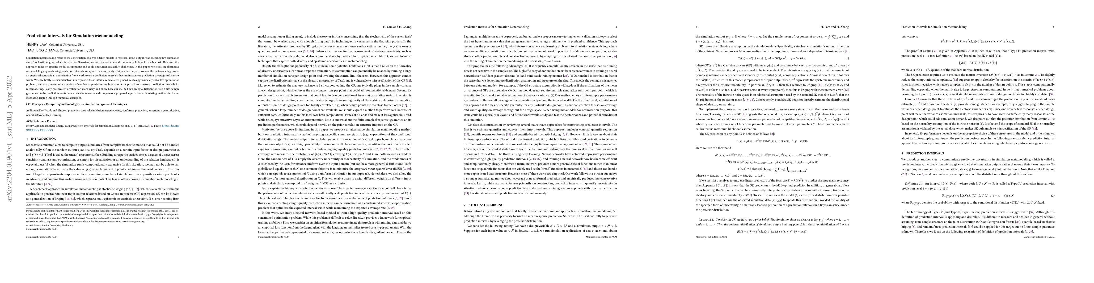 Thumbnail for Prediction Intervals for Simulation Metamodeling