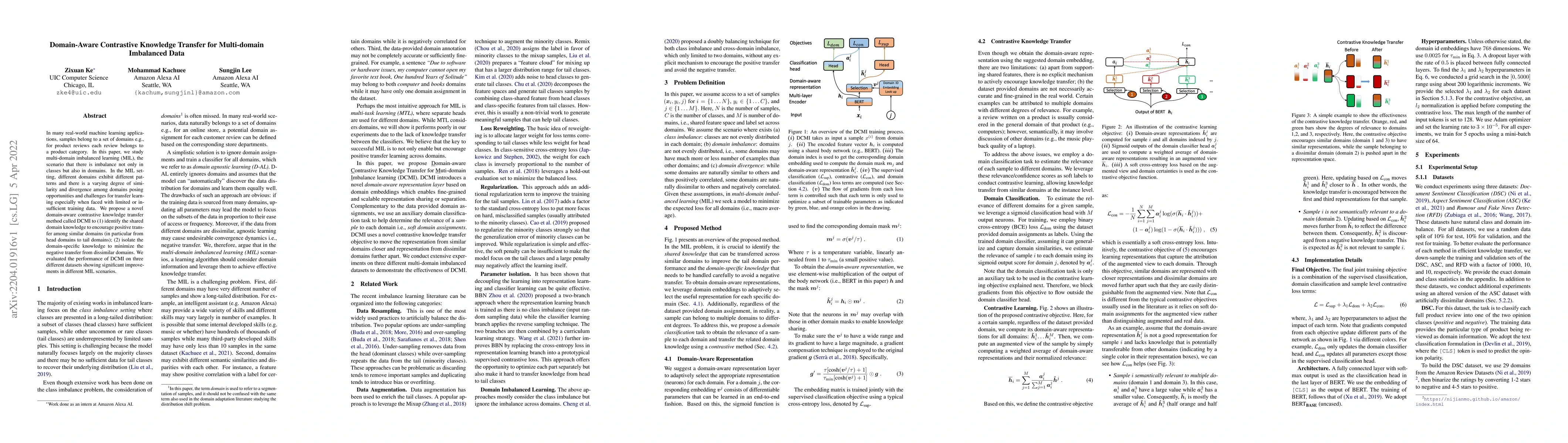 Thumbnail for Domain-Aware Contrastive Knowledge Transfer for Multi-domain Imbalanced
  Data