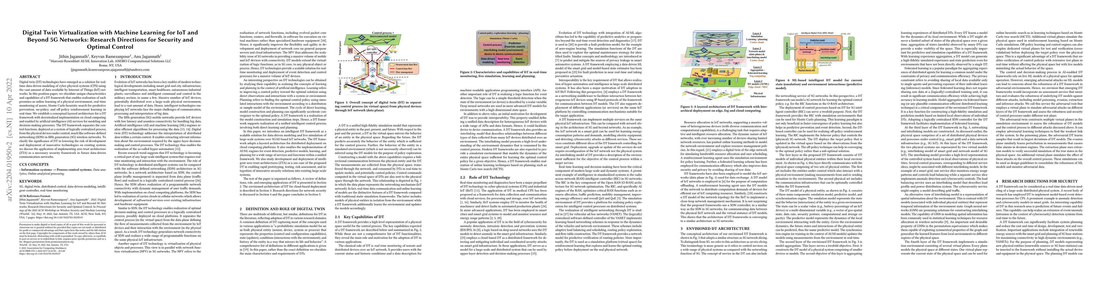 Thumbnail for Digital Twin Virtualization with Machine Learning for IoT and Beyond 5G
  Networks: Research Directions for Security and Optimal Control