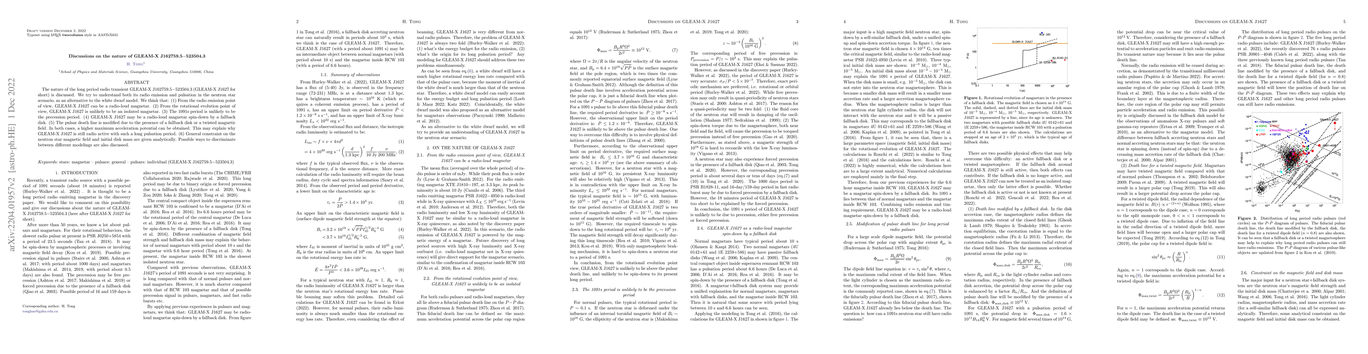 Thumbnail for Discussions on the nature of GLEAM-X J162759.5-523504.3