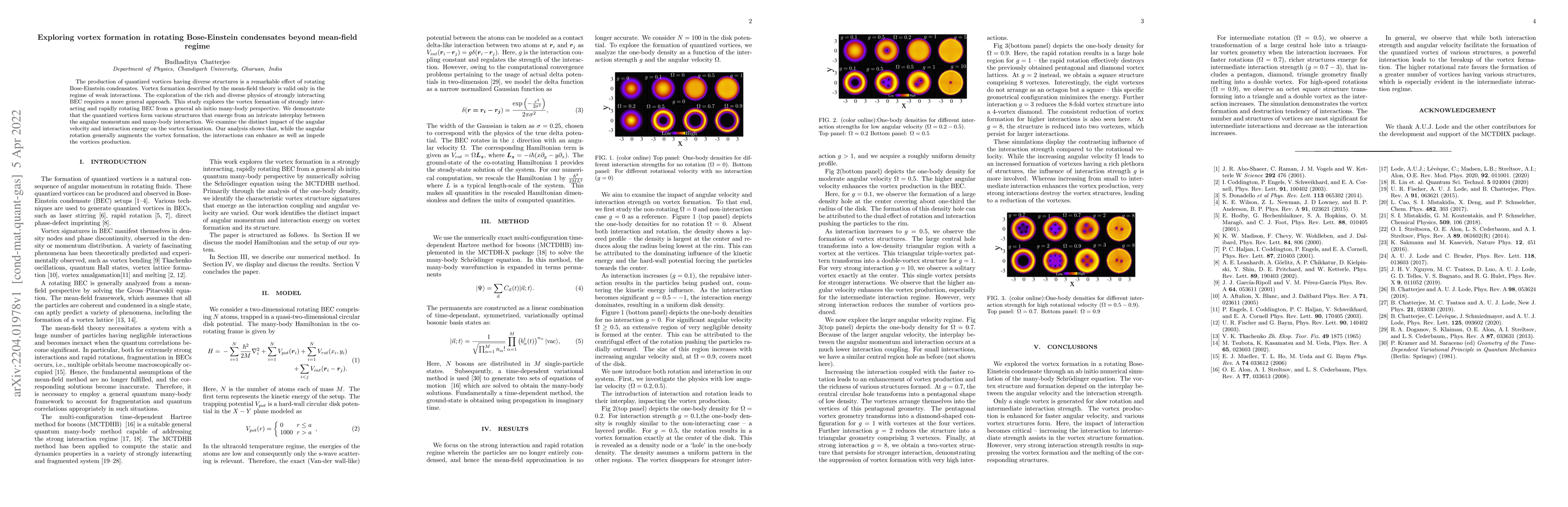 Thumbnail for Exploring vortex formation in rotating Bose-Einstein condensates beyond
  mean-field regime