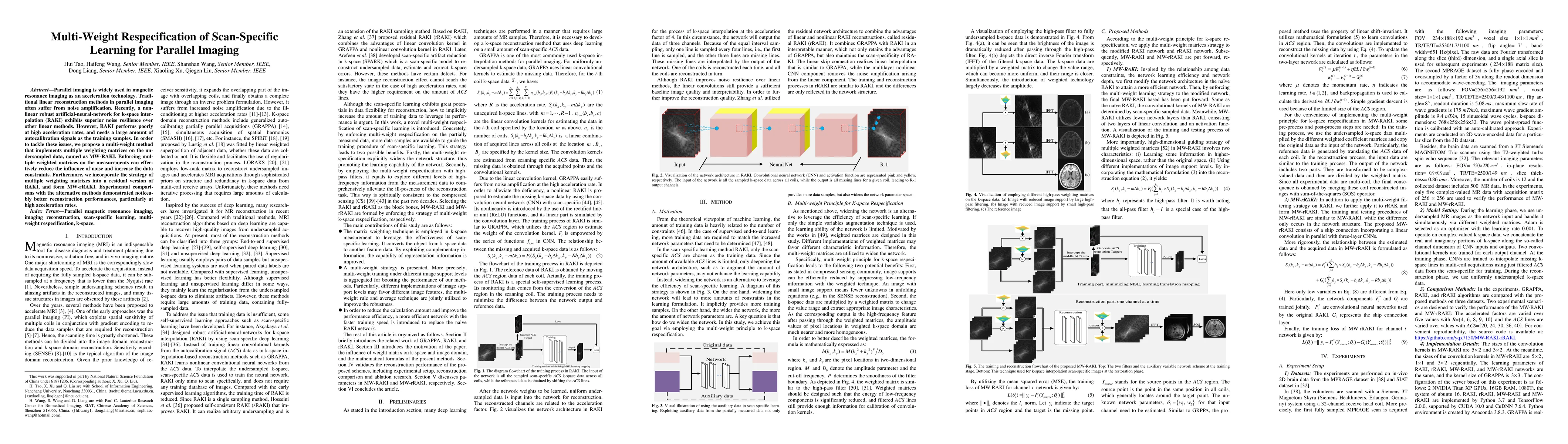 Thumbnail for Multi-Weight Respecification of Scan-specific Learning for Parallel
  Imaging