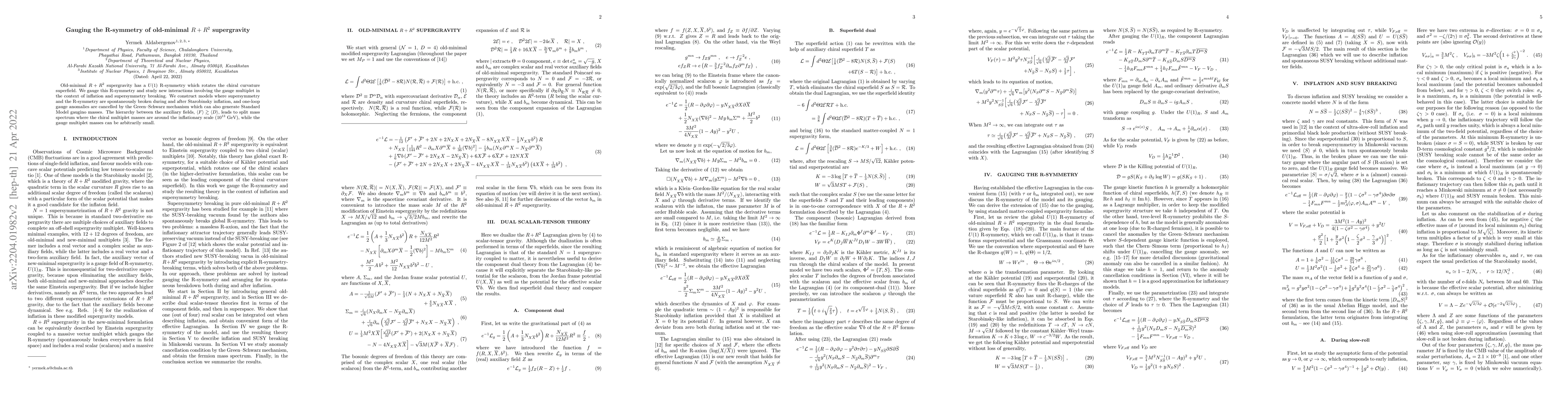 Thumbnail for Gauging the R-symmetry of old-minimal $R+R^2$ supergravity