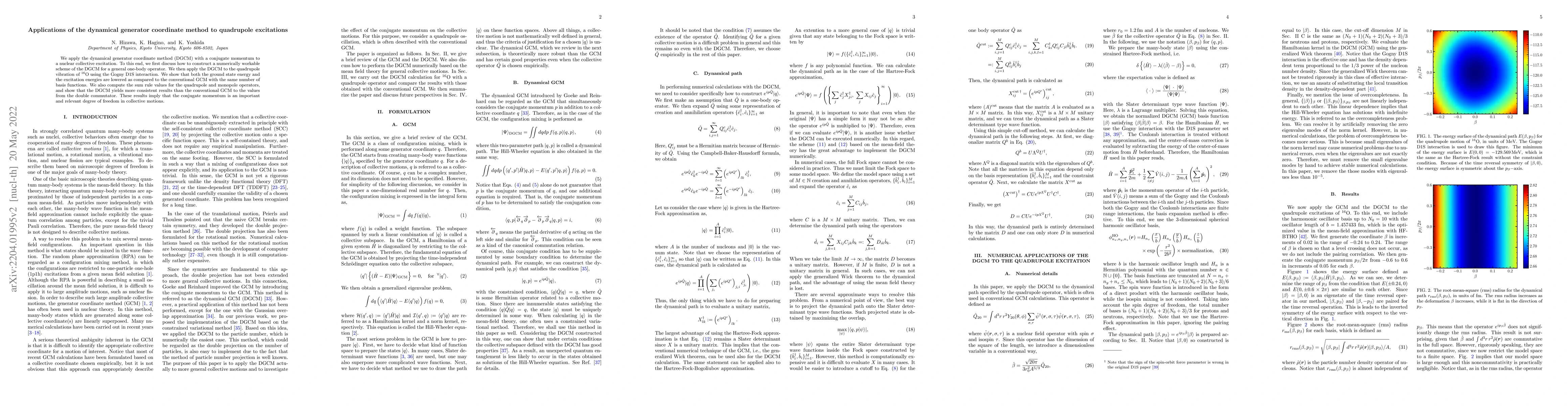 Thumbnail for Applications of the dynamical generator coordinate method to quadrupole
  excitations