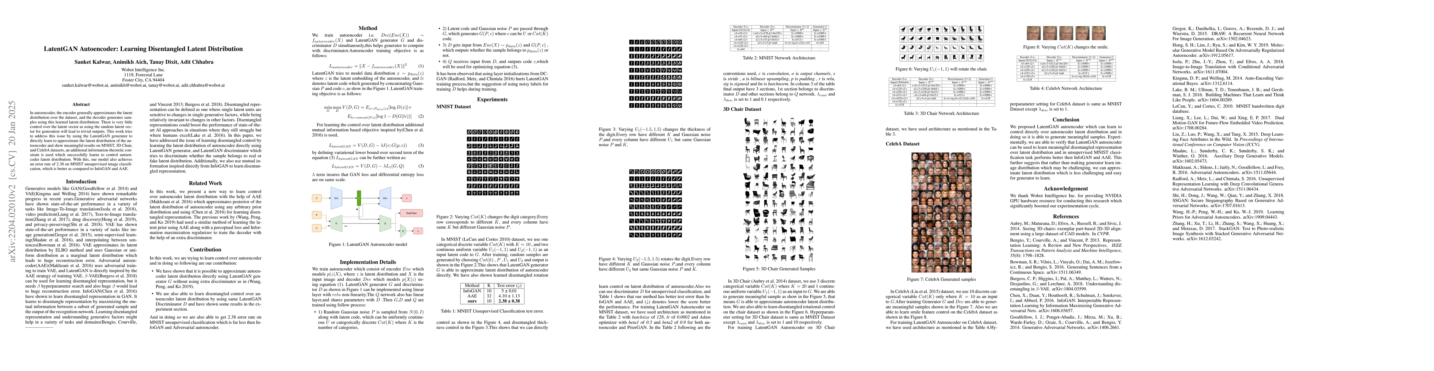 Thumbnail for LatentGAN Autoencoder: Learning Disentangled Latent Distribution