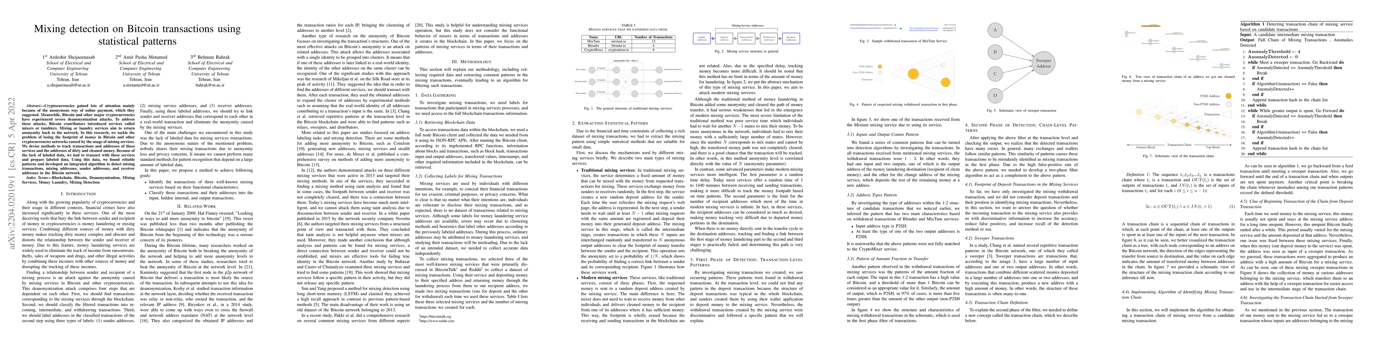 Thumbnail for Mixing detection on Bitcoin transactions using statistical patterns