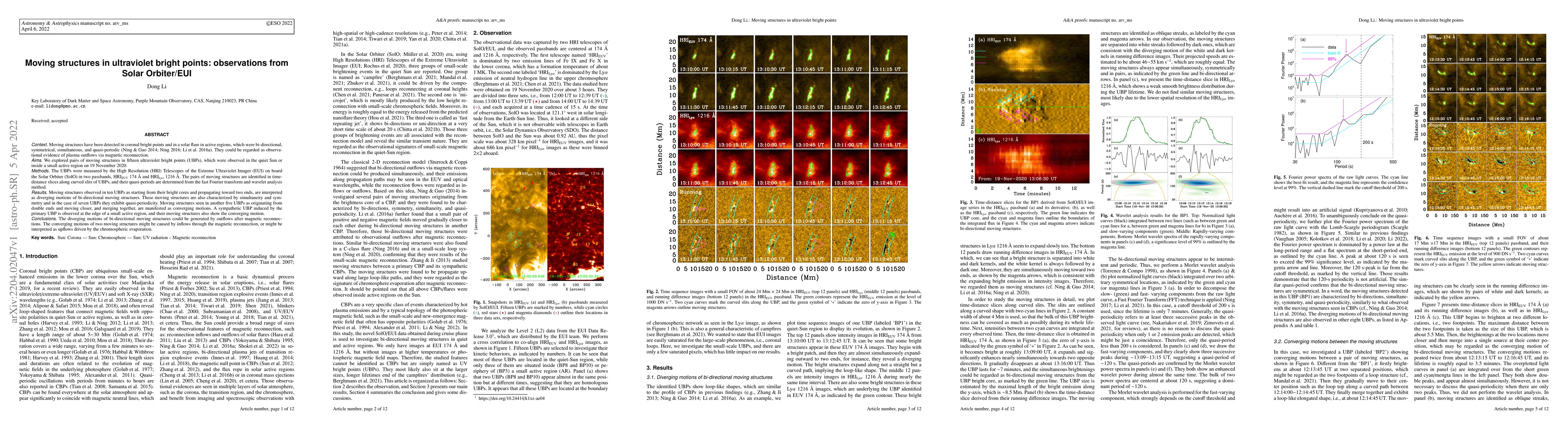 Thumbnail for Moving structures in ultraviolet bright points: observations from Solar
  Orbiter/EUI