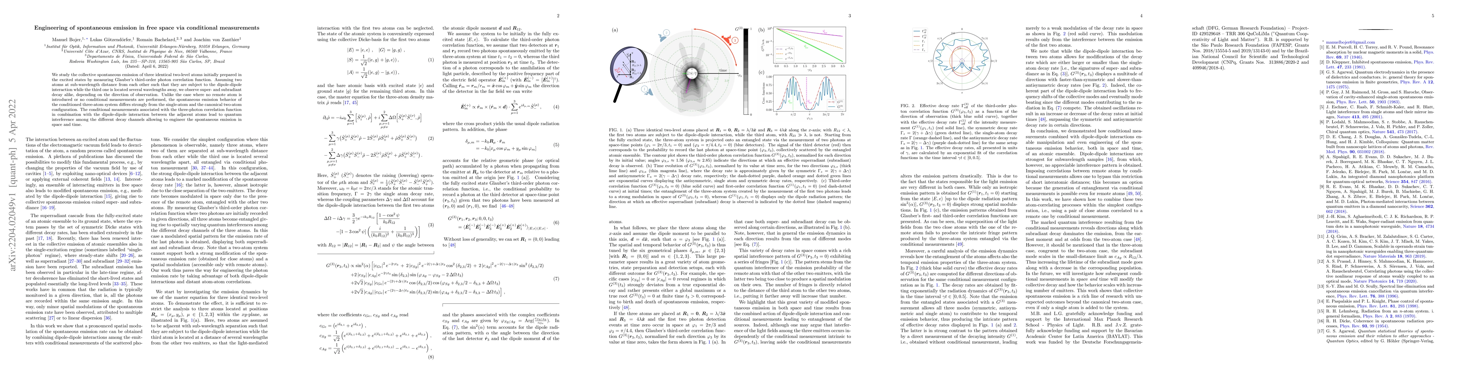 Thumbnail for Engineering of spontaneous emission in free space via conditional
  measurements