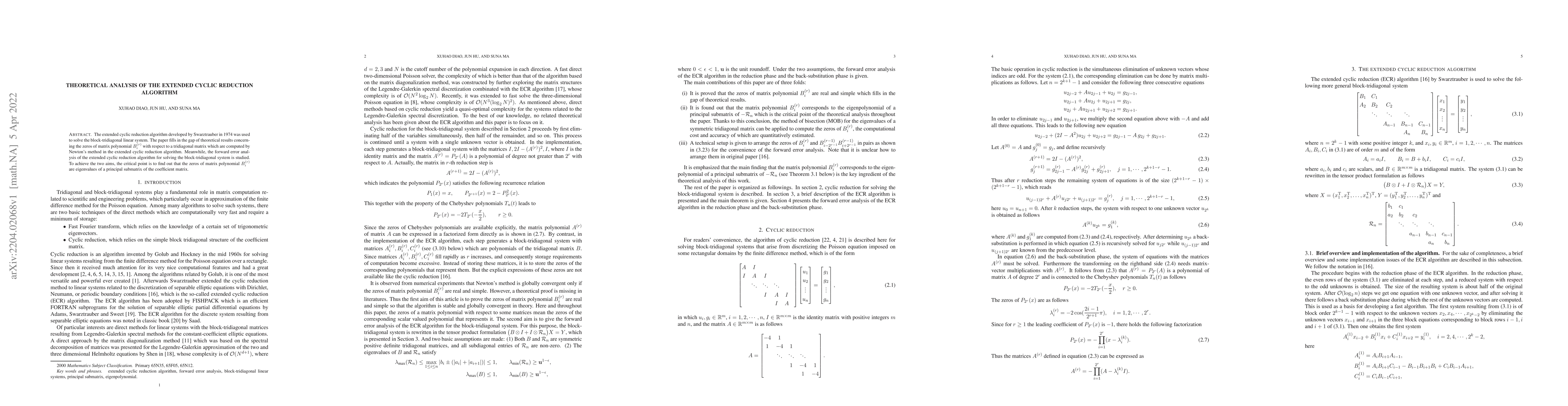 Thumbnail for Theoretical analysis of the extended cyclic reduction algorithm