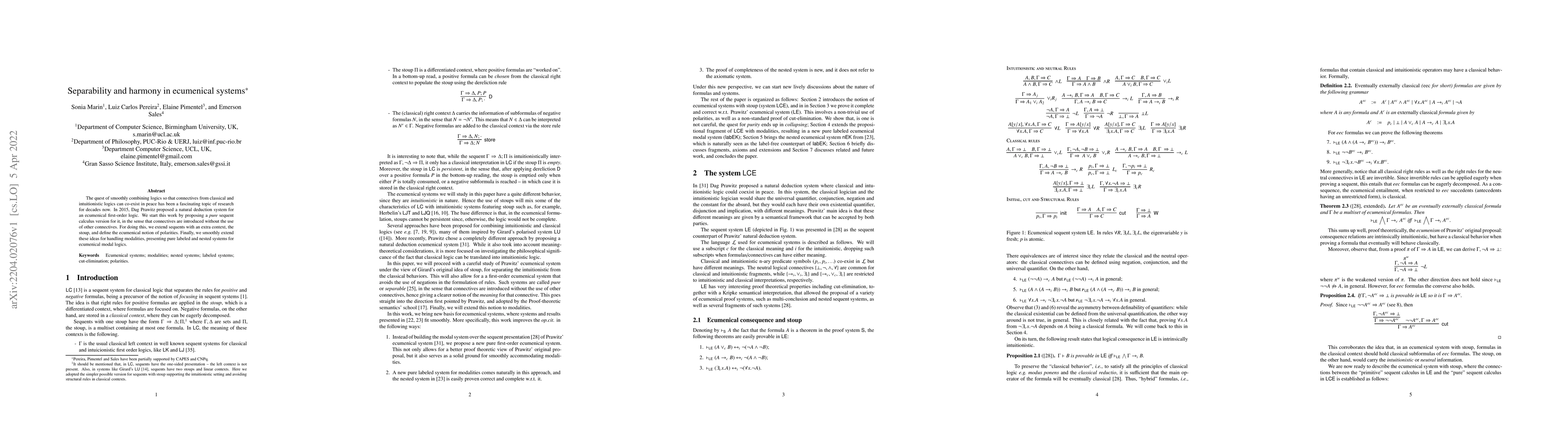 Thumbnail for Separability and harmony in ecumenical systems