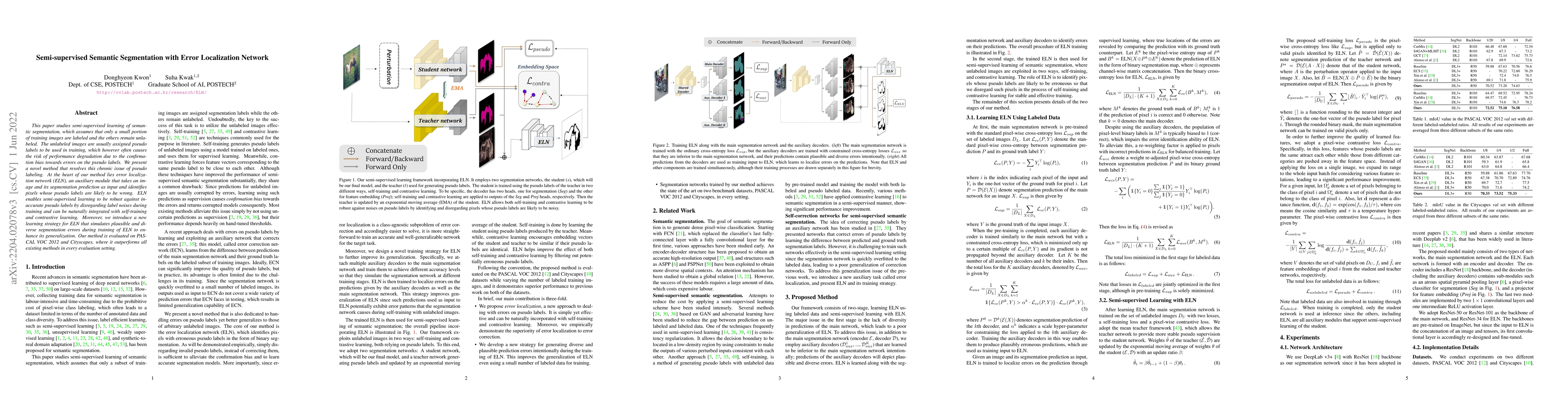 Thumbnail for Semi-supervised Semantic Segmentation with Error Localization Network