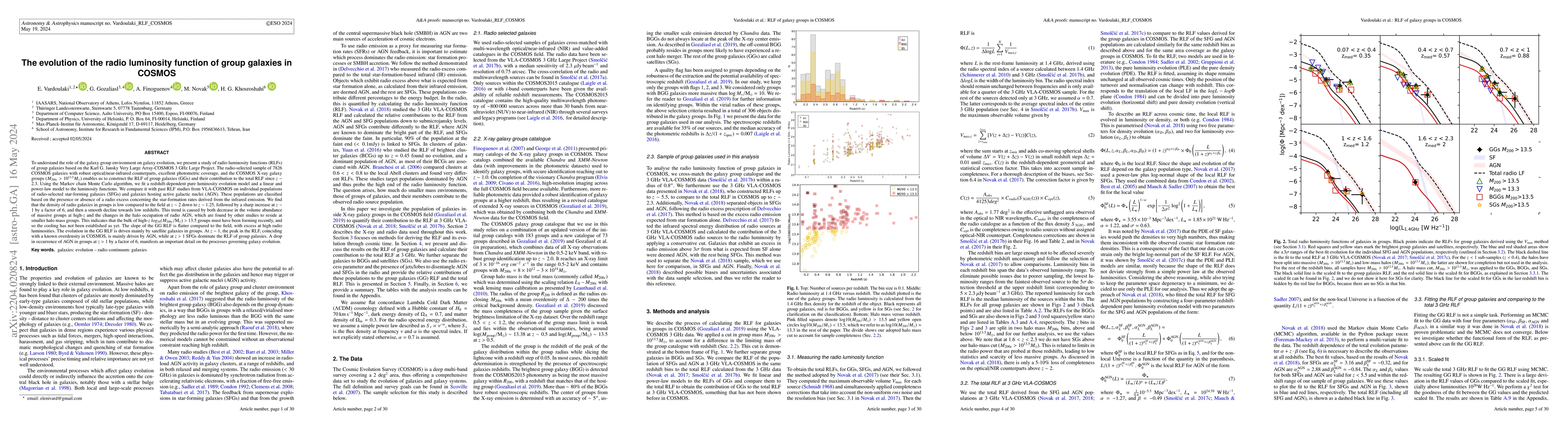 Thumbnail for The evolution of the radio luminosity function of group galaxies in
  COSMOS
