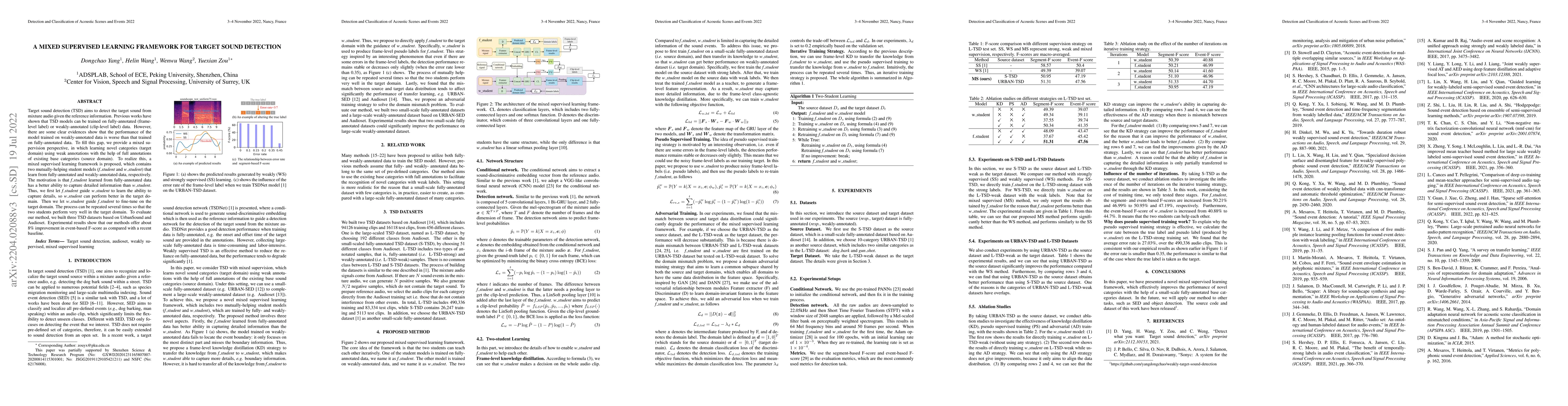 Thumbnail for A Mixed supervised Learning Framework for Target Sound Detection