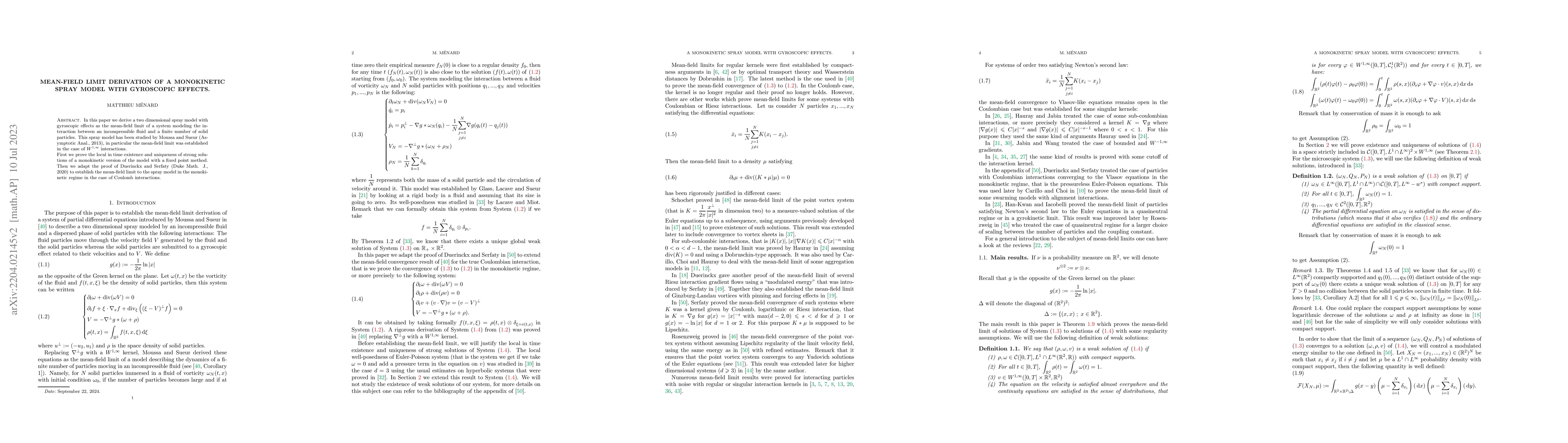 Thumbnail for Mean-Field Limit Derivation of a Monokinetic Spray Model with Gyroscopic
  Effects