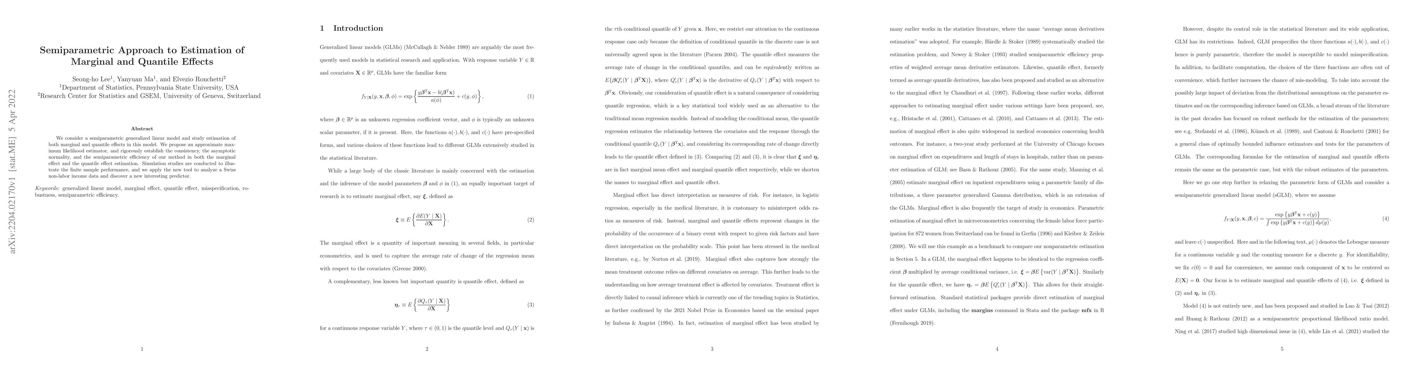 Thumbnail for Semiparametric Approach to Estimation of Marginal and Quantile Effects