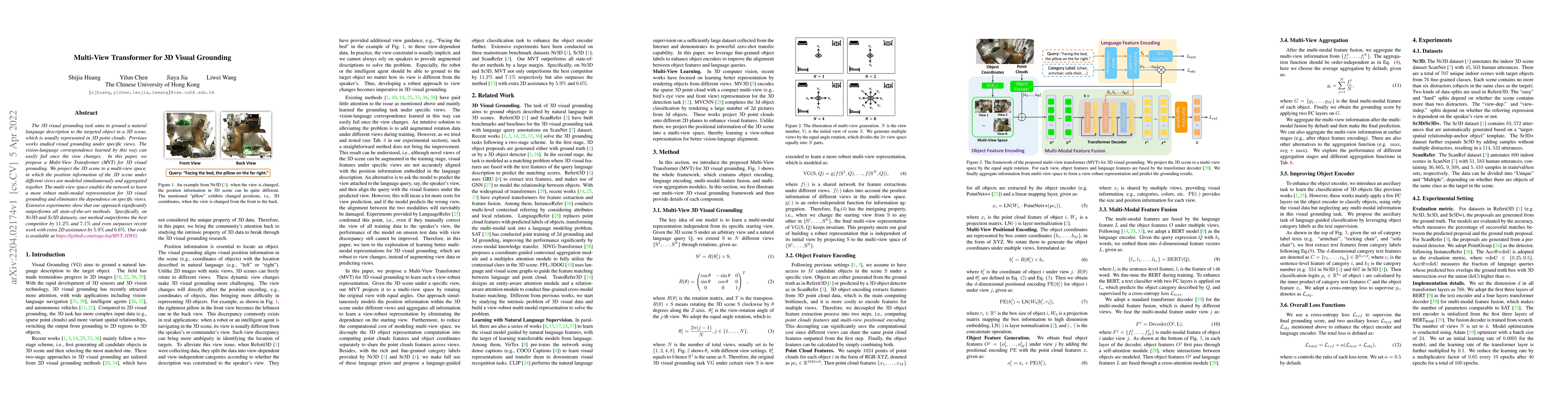 Thumbnail for Multi-View Transformer for 3D Visual Grounding