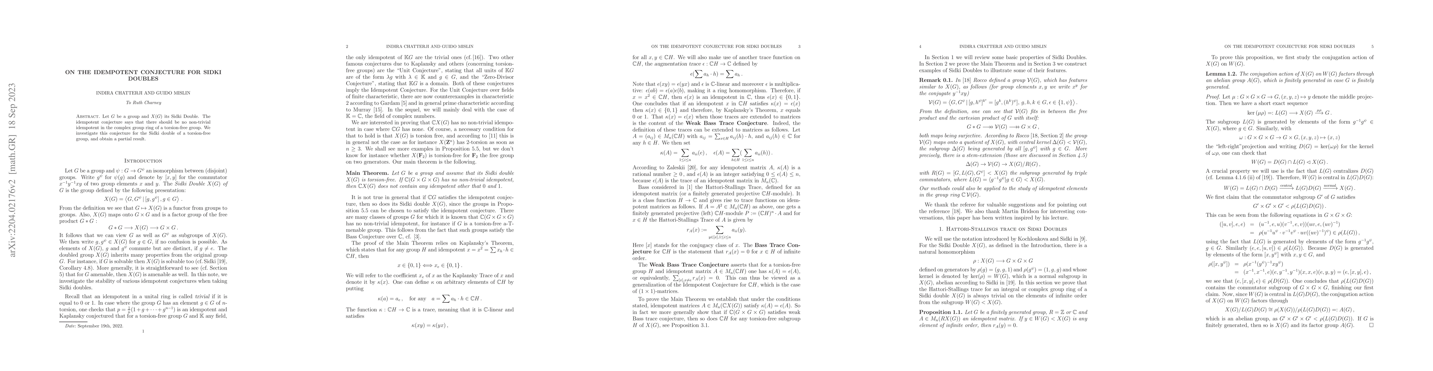 Thumbnail for On the Idempotent Conjecture for Sidki Doubles