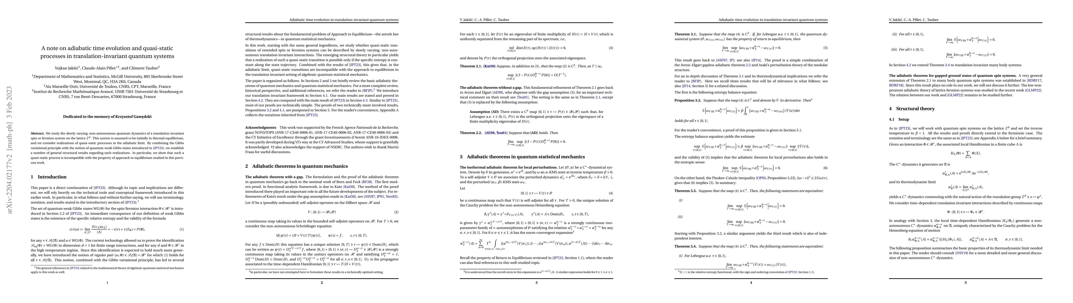 Thumbnail for A note on adiabatic time evolution and quasi-static processes in
  translation-invariant quantum systems