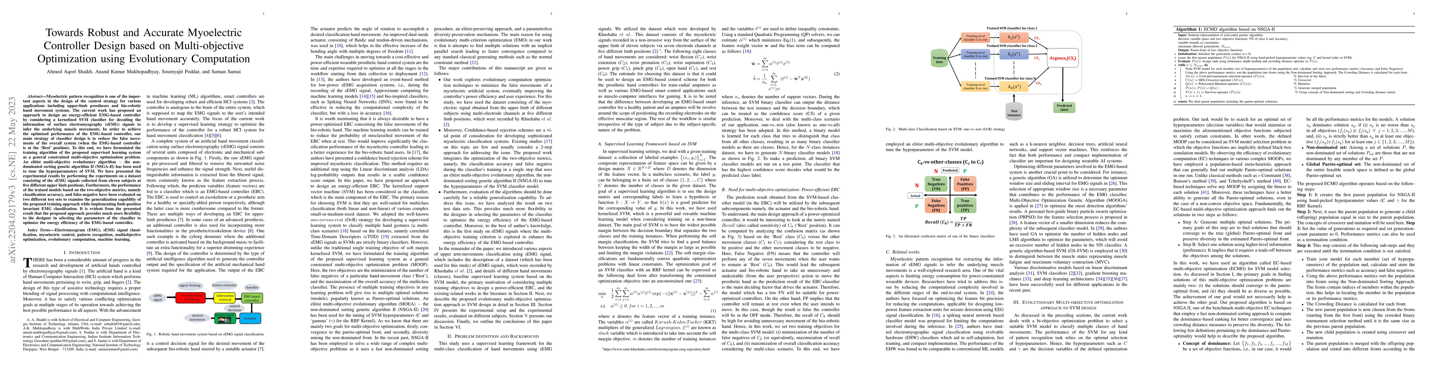 Thumbnail for Towards Robust and Accurate Myoelectric Controller Design based on
  Multi-objective Optimization using Evolutionary Computation