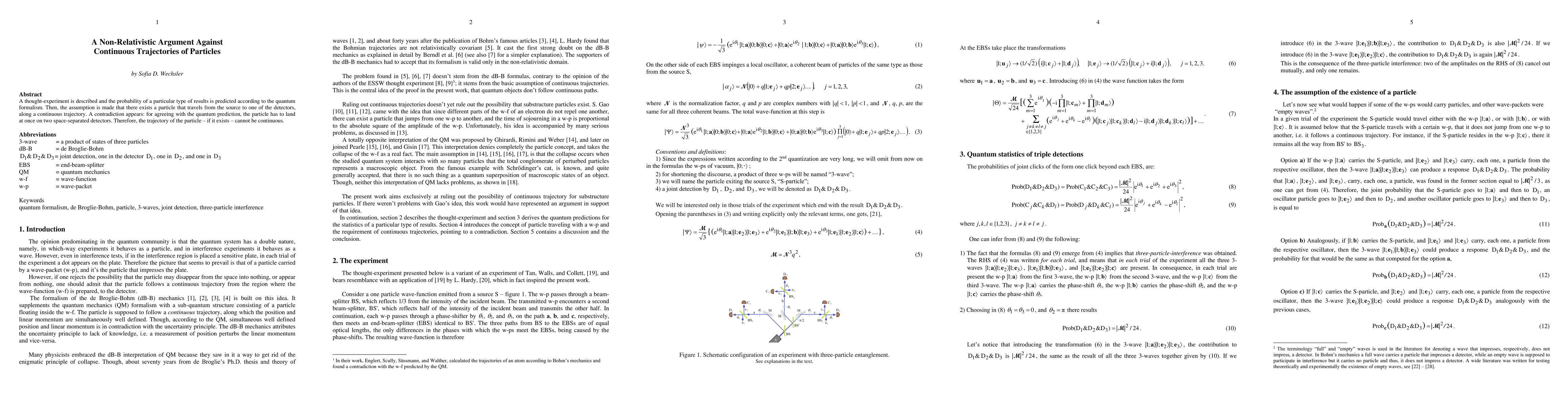 Thumbnail for A Non Relativistic Argument Against Continuous Trajectories of Particles