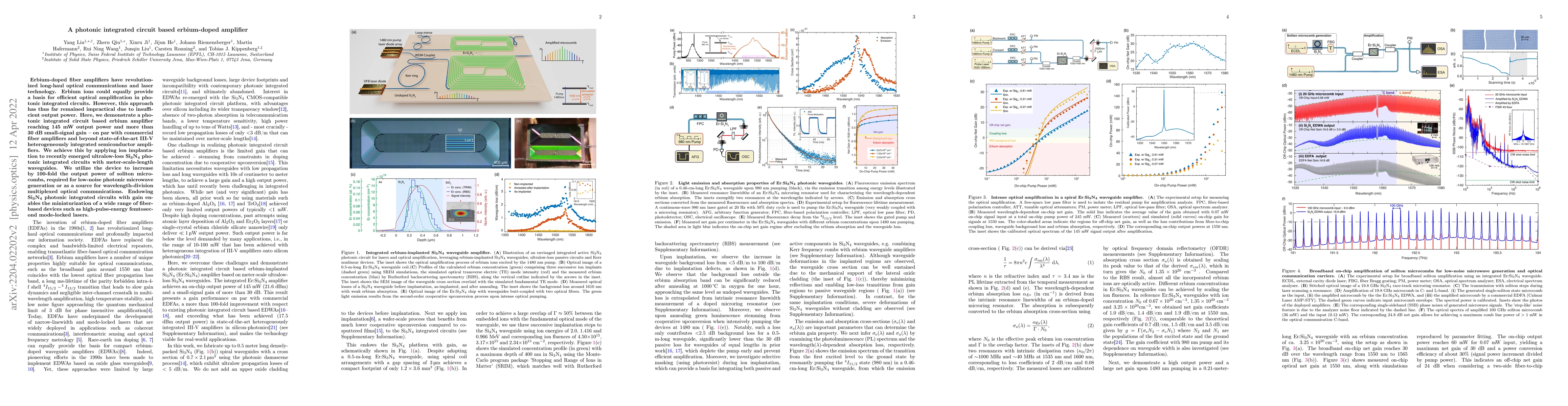 Thumbnail for A photonic integrated circuit based erbium-doped amplifier