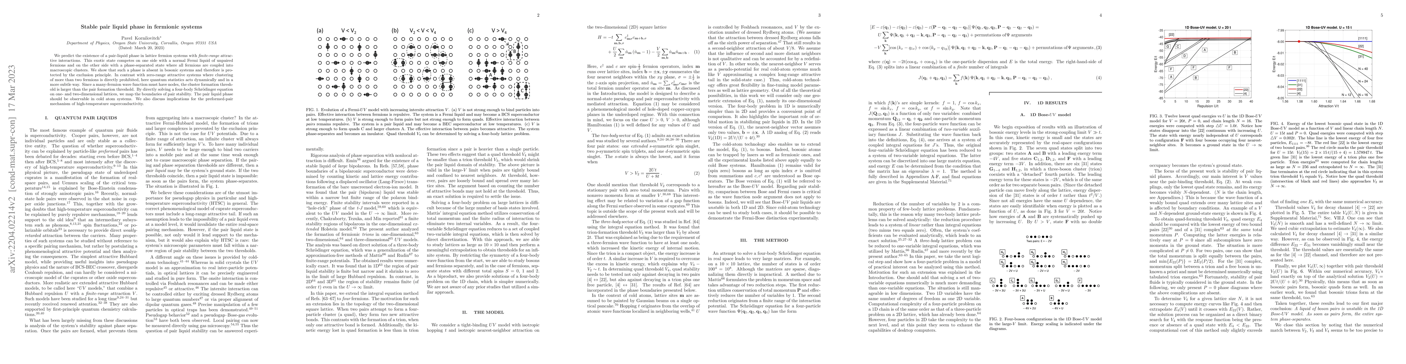 Thumbnail for Stable pair liquid phase in fermionic systems
