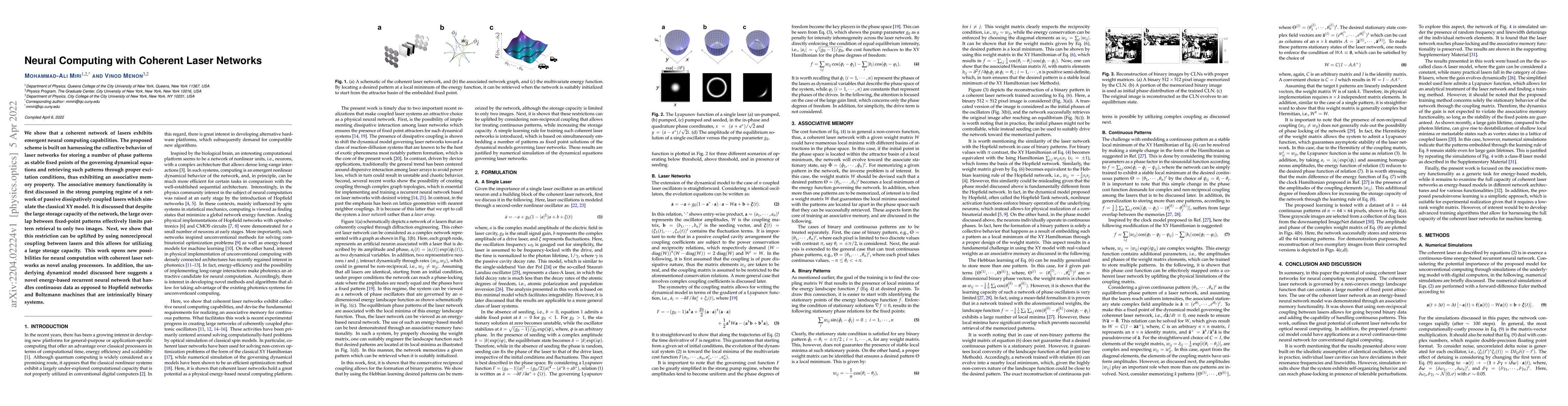 Thumbnail for Neural Computing with Coherent Laser Networks