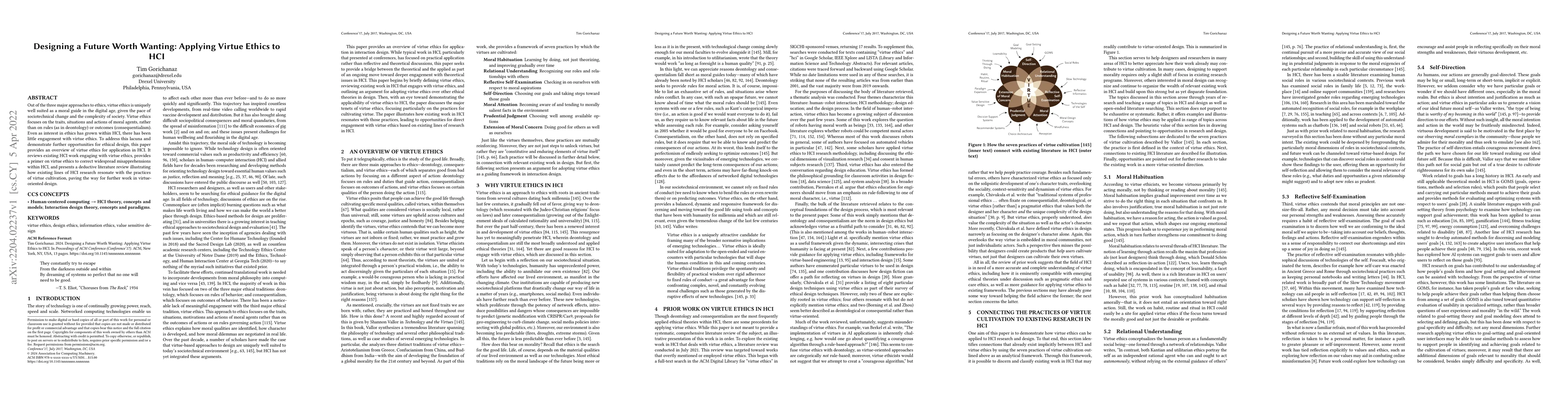 Thumbnail for Designing a Future Worth Wanting: Applying Virtue Ethics to HCI