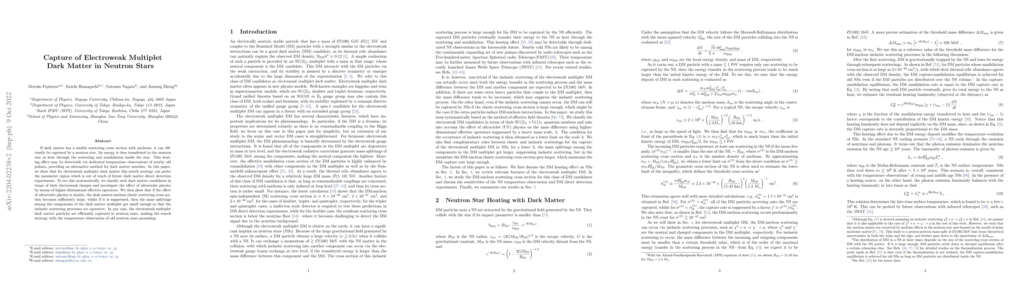 Thumbnail for Capture of Electroweak Multiplet Dark Matter in Neutron Stars