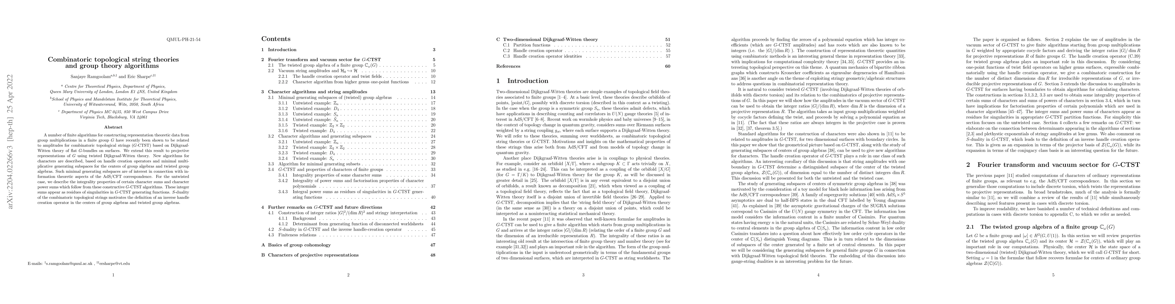 Thumbnail for Combinatoric topological string theories and group theory algorithms