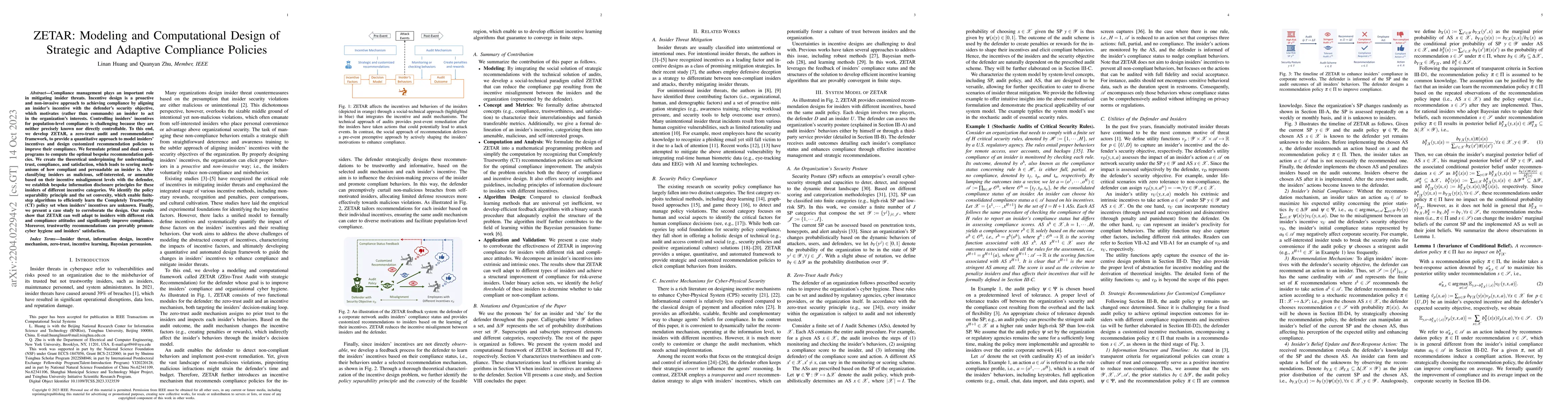 Thumbnail for ZETAR: Modeling and Computational Design of Strategic and Adaptive
  Compliance Policies