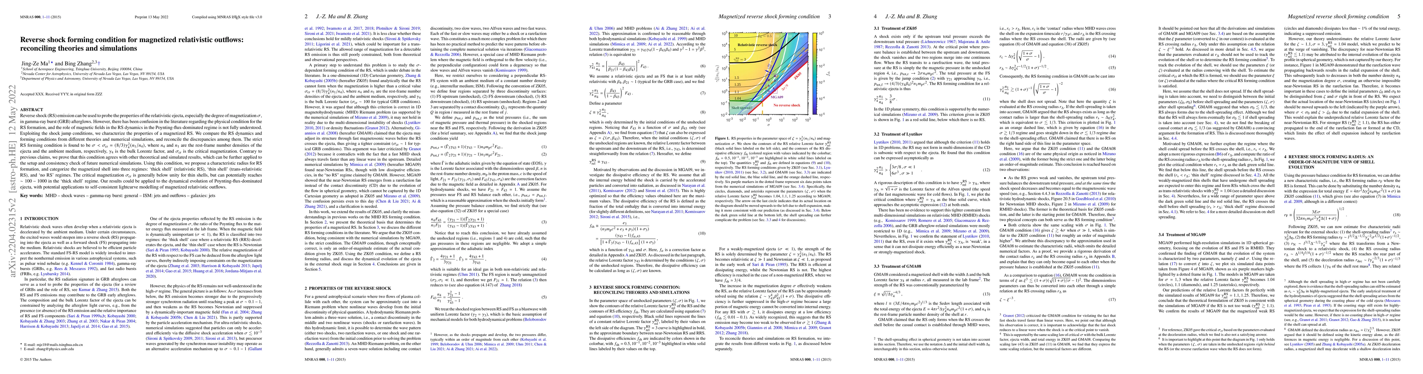 Thumbnail for Reverse shock forming condition for magnetized relativistic outflows:
  reconciling theories and simulations