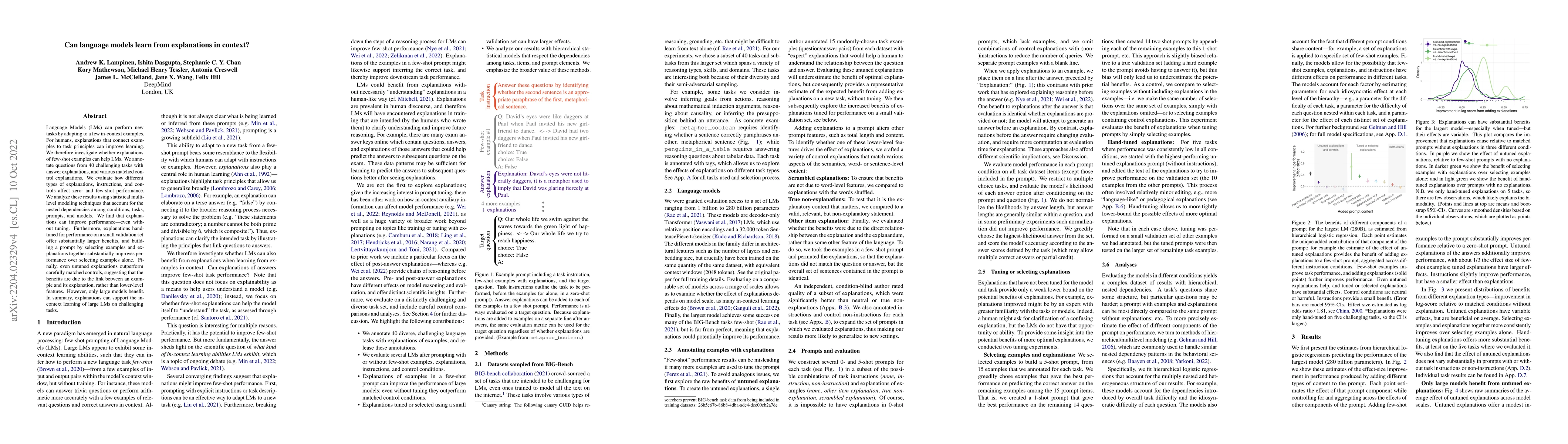 Thumbnail for Can language models learn from explanations in context?